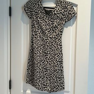 black and white floral dress